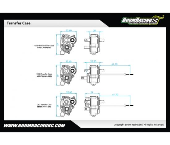 BOOM RACING Kit  boîte de transfert BRX01 - BRX02  BRLC70201-OD