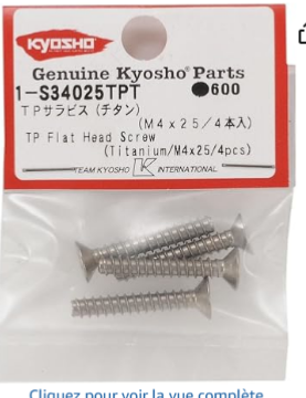 VIS TP M4X25 (4) TITANE TETE FRAISEE KYOSHO 1S34025TPT