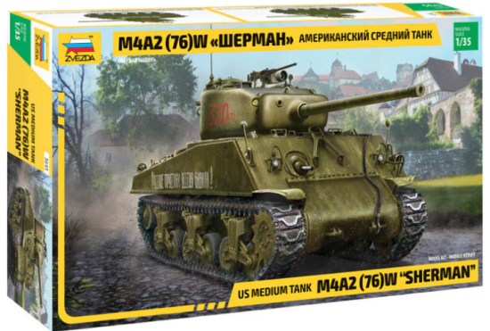 American Medium Tank M4A2 (76)W "Sherman" Zvezda | N° 3645 | 1:35