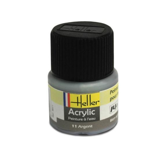 HELLER Peinture Acrylique  Argent  12ml 9011