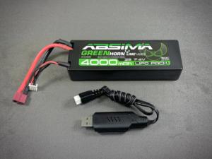Absima - pack Lipo 2S 4000mah + chargeur Energy Starter Set 4000 (LiPo/USB)