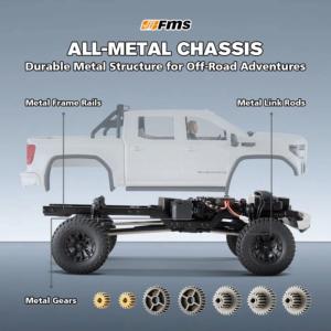 FMS FCX18 GMC SIERRA 2019 Brushless Blanc FMS11853RTR-WH-BL