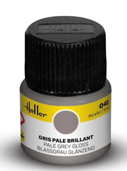 Heller Peinture acrylique  Gris Pale Brillant - 12ml 9040