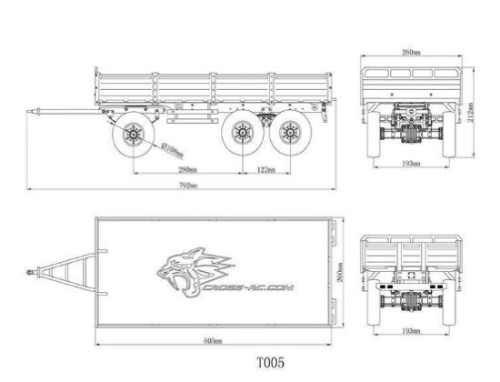 Tractor Trailer T005A 1/12