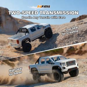 FMS FCX18 GMC SIERRA 2019 Brushless Blanc FMS11853RTR-WH-BL