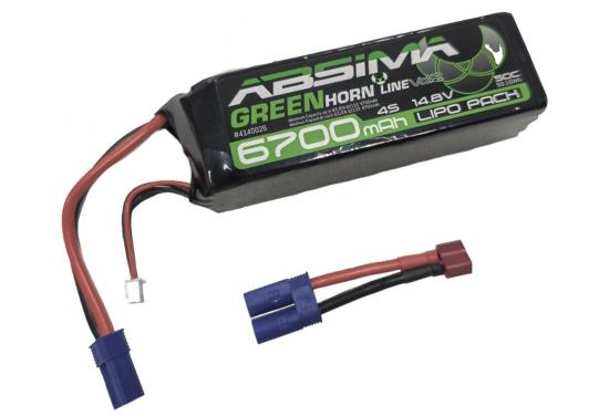 ABSIMA Batterie Lipo Greenhorn Vol.2 4S 14,8V 6700mAh 50C SC (EC5/DEAN) - 4140026