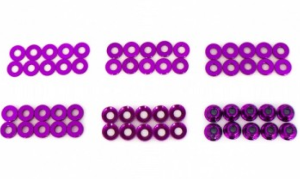 Set de 60 rondelles et écrous en Alu anodisé violet HT-525010P