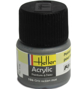 Heller Peinture Acrylique Gris Océan Mat 12 ml 9106
