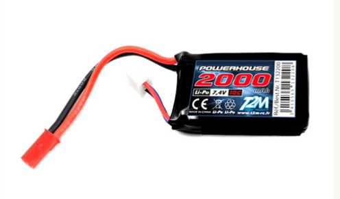 Accu réception POWERHOUSE  7.4V/2S 2000 mAH - T2M T132200