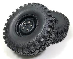 Absima Wheel Set Crawler 1.9" Standard Sponge 114mm 1:10 (2) - 2500035