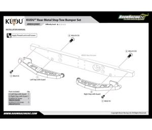 Ensemble de pare-chocs de remorquage arrière en métal KUDU™ BOOM RACING BRX020081