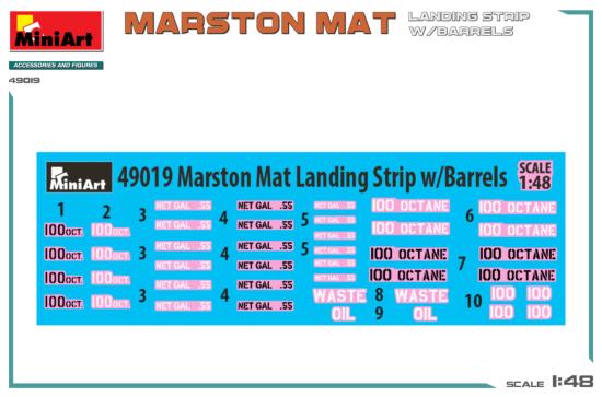 MiniArt 49019 Marston Mat Landing Strip With Barrels