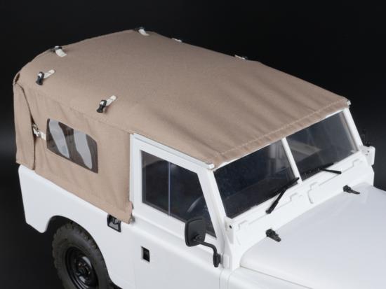 Capote souple intégrale KUDU™ avec fenêtres latérales (sable) pour Land Rover Series 88 BOOM RACING BRX02416ASD