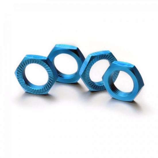 Ecrous de roue canneles 17mm bleus 2560005