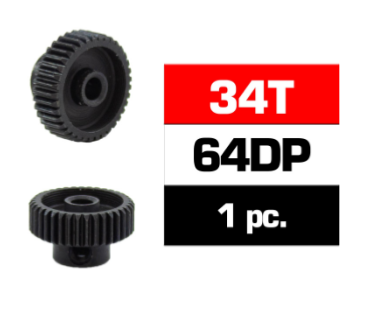 Ultimate Racing HSS STEEL 64DP PINION GEAR 34T W/3.17mm BORE - UR4316-34
